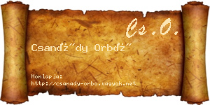 Csanády Orbó névjegykártya